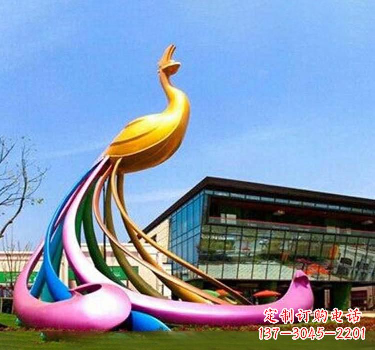 安阳不锈钢彩色孔雀雕塑