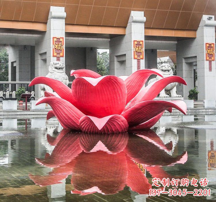 安阳不锈钢彩色莲花喷泉雕塑