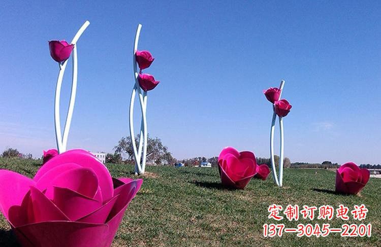 安阳不锈钢彩色玫瑰花雕塑
