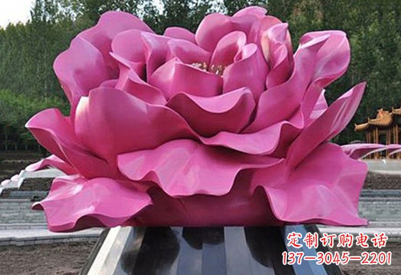 安阳不锈钢彩色牡丹花雕塑