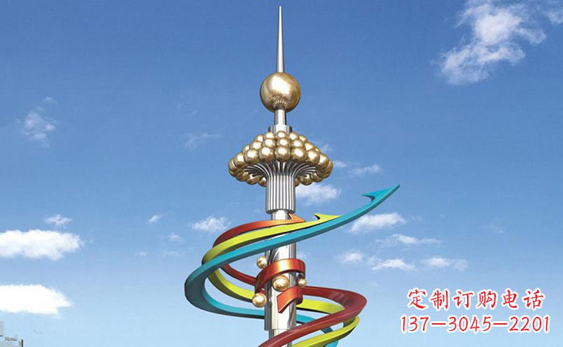 安阳不锈钢彩色飘带广场景观雕塑