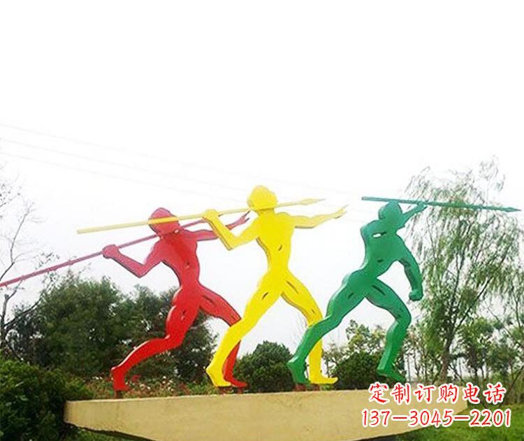 安阳不锈钢彩色扔标枪人物雕塑