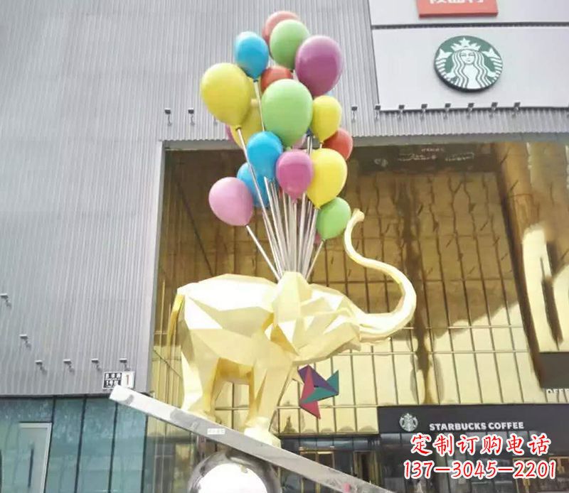 安阳不锈钢踩球的小象雕塑