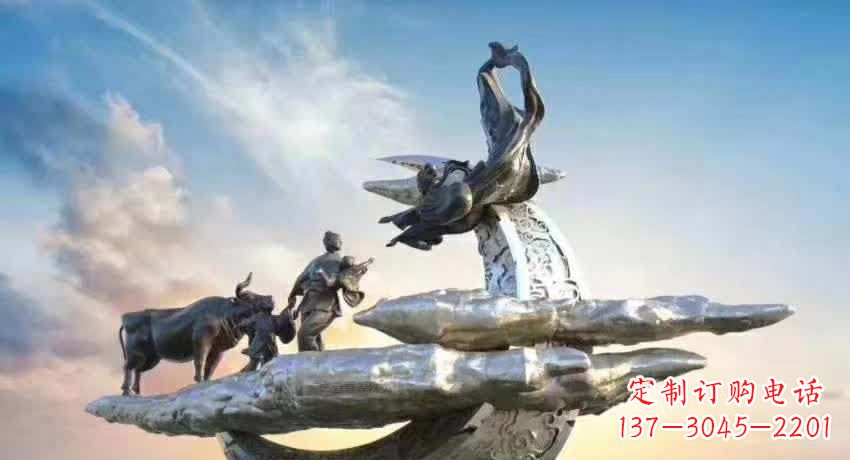 安阳不锈钢嫦娥奔月典故雕塑