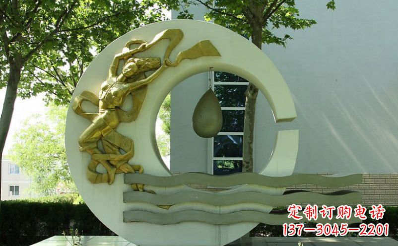 安阳不锈钢嫦娥奔月景观雕塑