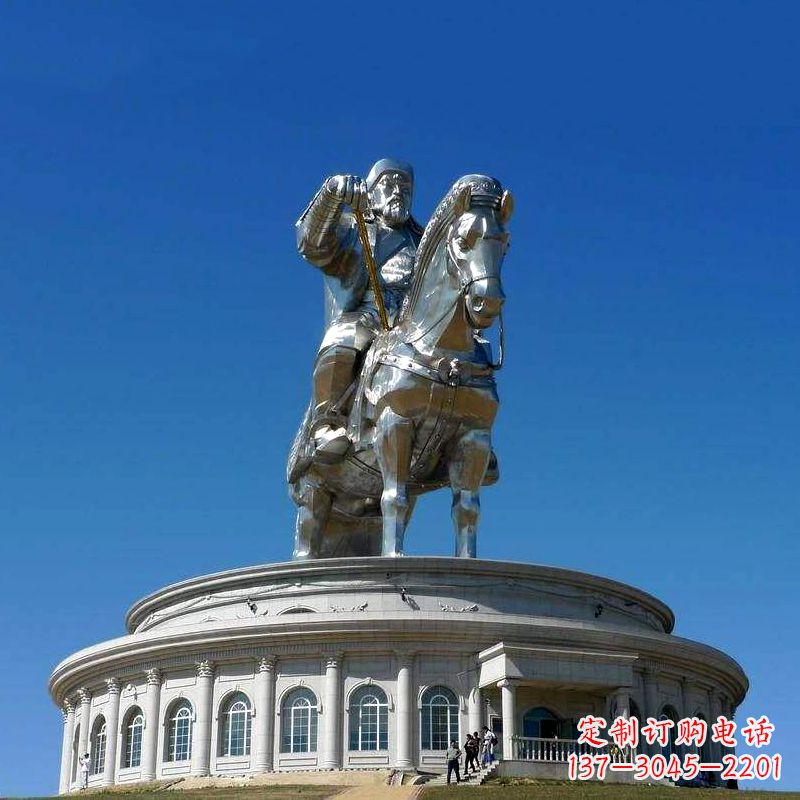安阳不锈钢成吉思汗雕像-大型景区景点广场人物雕塑