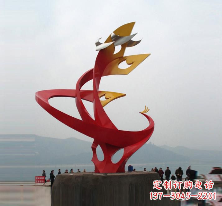 安阳不锈钢城市抽象凤凰雕塑