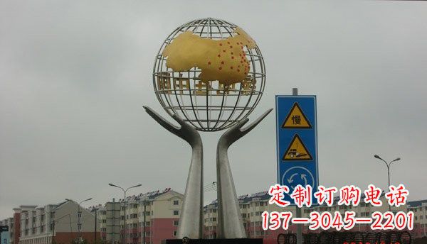 安阳不锈钢城市景观手捧地球雕塑