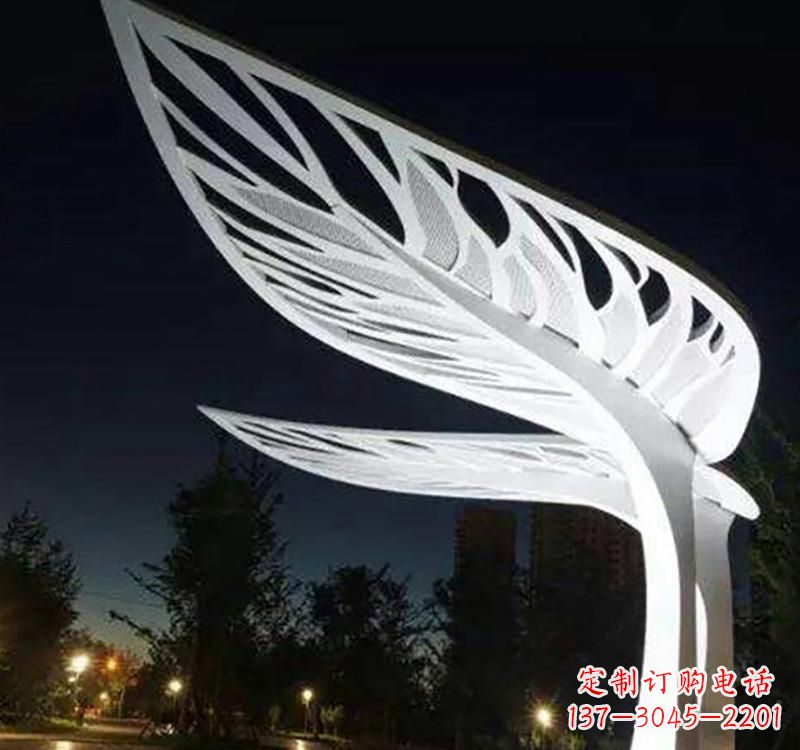 安阳不锈钢城市景观树叶雕塑