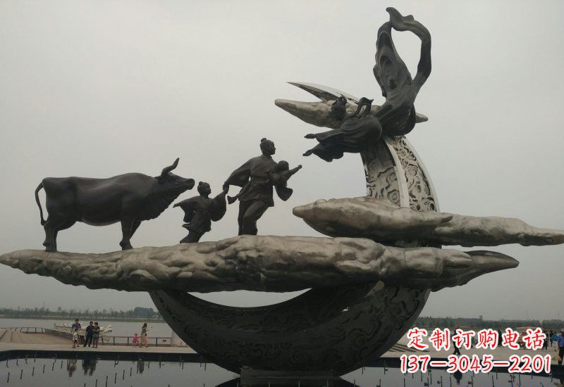 安阳不锈钢城市牛郎织女雕塑