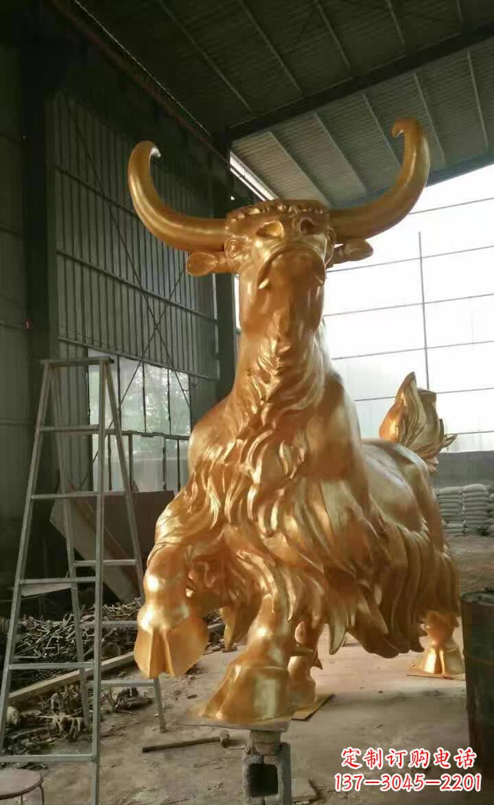 安阳不锈钢城市钛金牦牛雕塑