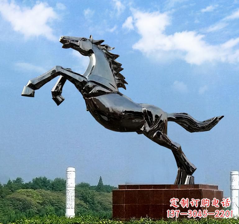 安阳不锈钢城市艺术奔马雕塑