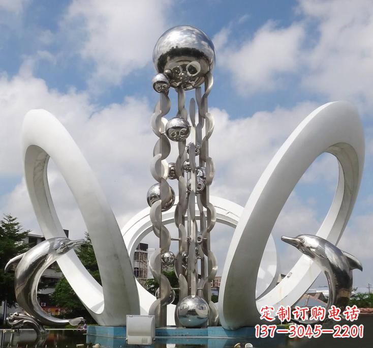 安阳不锈钢城市艺术海豚雕塑