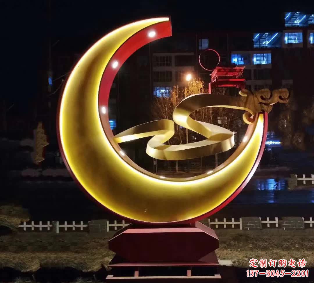 安阳不锈钢城市月亮雕塑1
