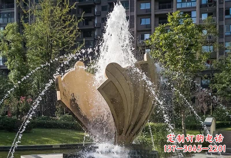 安阳不锈钢抽象贝壳喷泉雕塑
