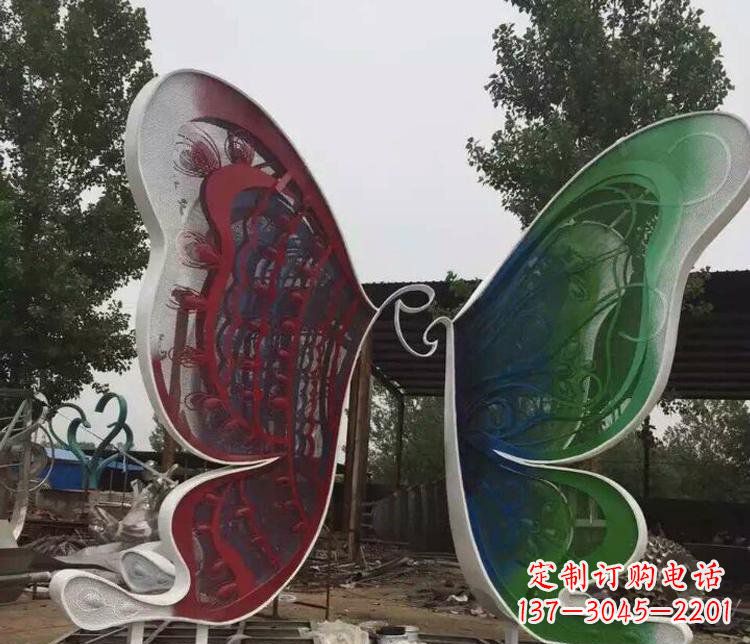 安阳不锈钢抽象彩色蝴蝶公园动物雕塑