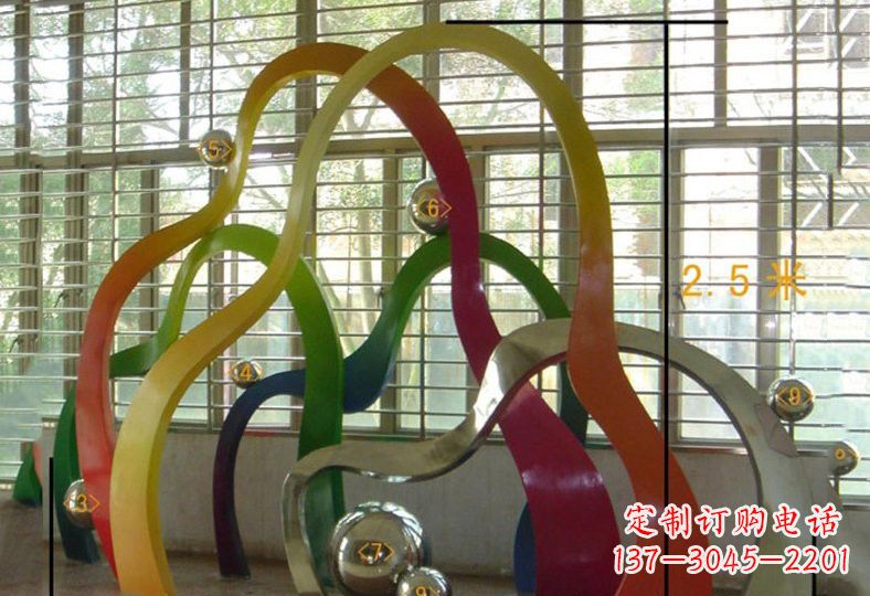 安阳不锈钢抽象彩色假山雕塑