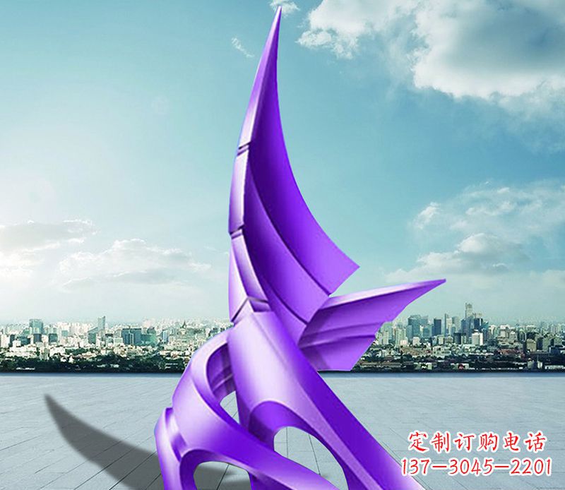 安阳不锈钢抽象船帆雕塑 (2)