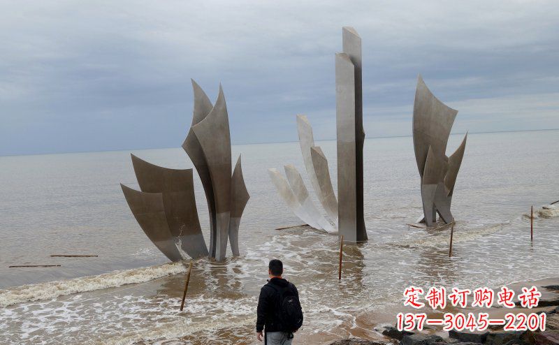 安阳不锈钢抽象船帆海边景观雕塑
