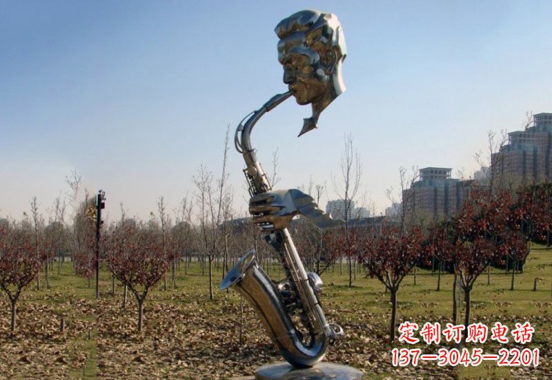 安阳不锈钢抽象吹萨克斯人物雕塑