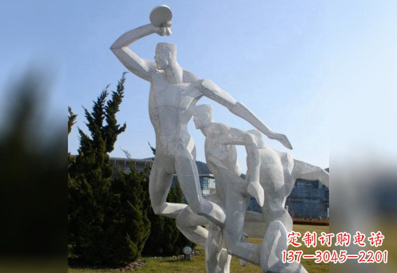 安阳不锈钢抽象打乒乓球人物雕塑