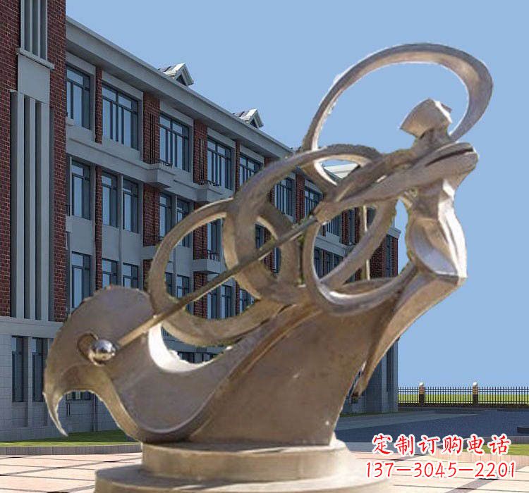 安阳不锈钢抽象打高尔夫球人物雕塑