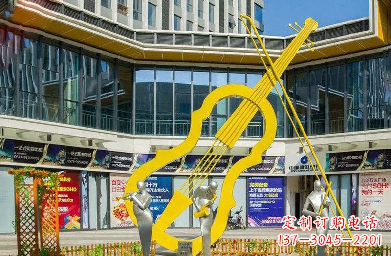 安阳不锈钢抽象大提琴雕塑