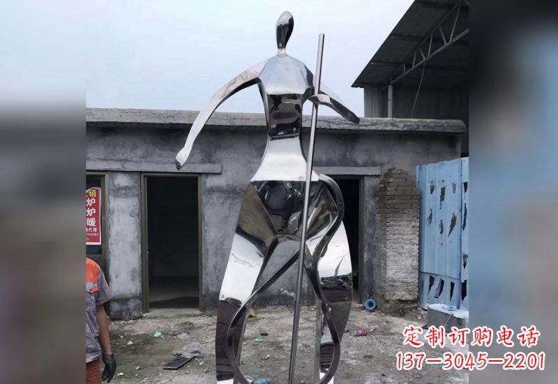 安阳不锈钢抽象大提琴人物雕塑
