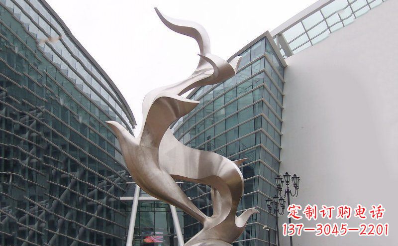 安阳不锈钢抽象大雁鸽子雕塑