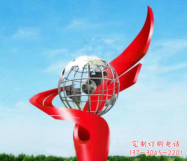 安阳不锈钢抽象地球雕塑 (2)