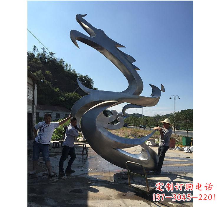 安阳不锈钢抽象动物龙雕塑