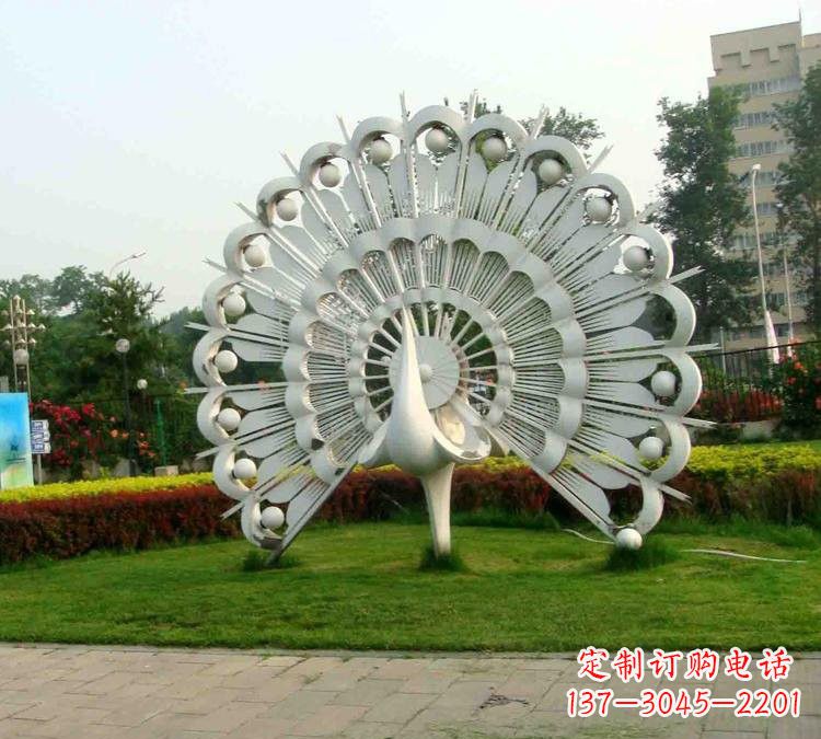安阳不锈钢抽象动物孔雀雕塑