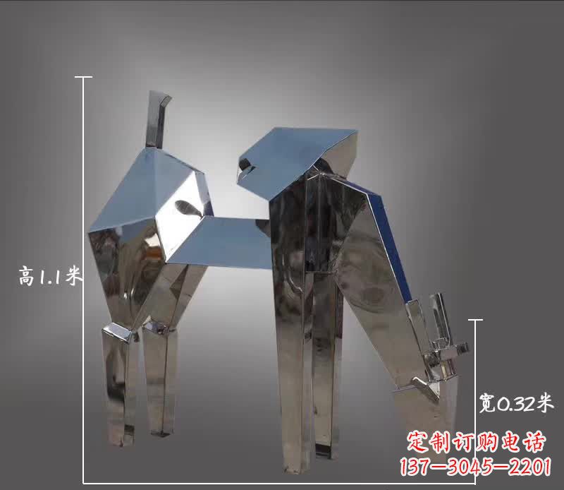 安阳不锈钢抽象动物鹿雕塑