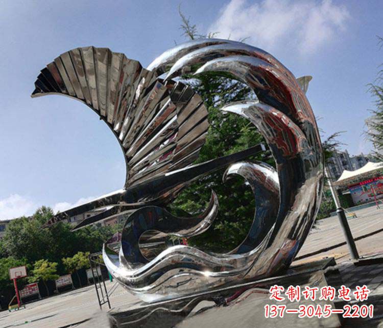 安阳不锈钢抽象帆船雕塑1