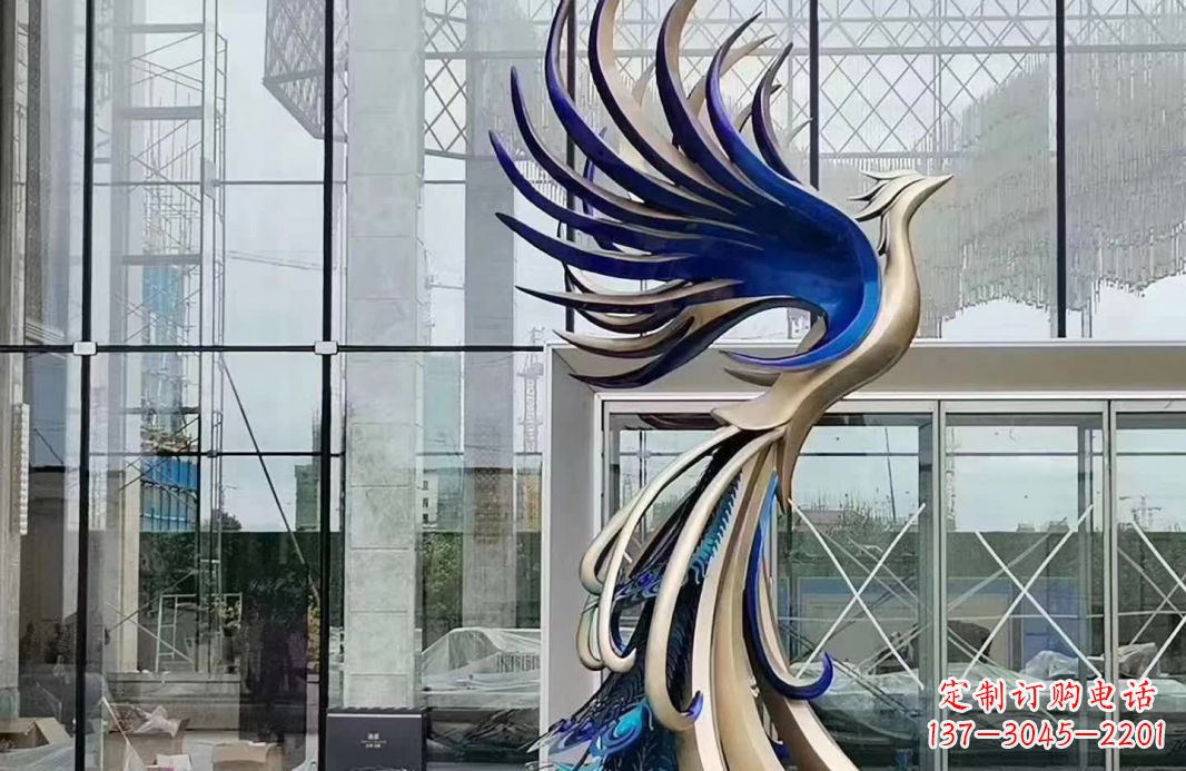 安阳不锈钢抽象飞翔凤凰雕塑