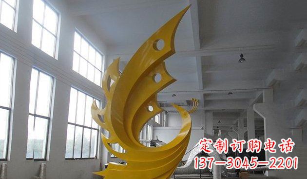 安阳不锈钢抽象凤凰雕塑 (3)