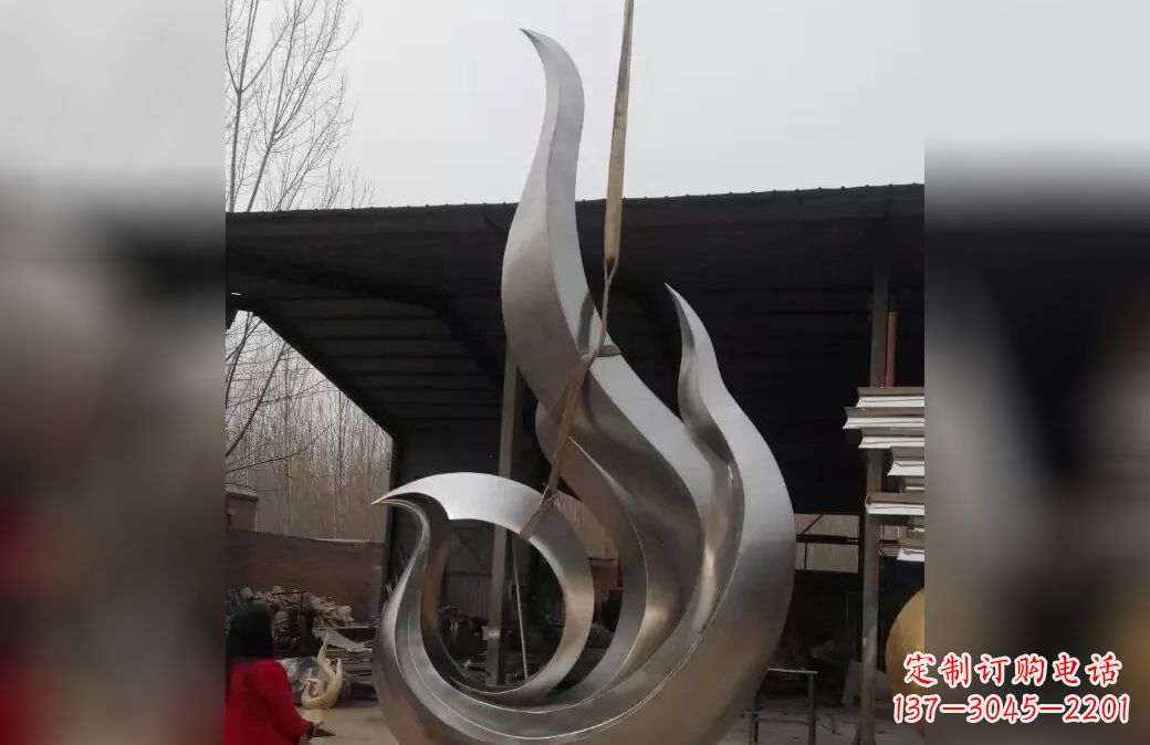 安阳不锈钢抽象凤凰雕塑 (7)