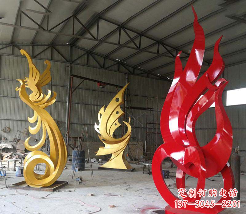 安阳不锈钢抽象凤凰雕塑 