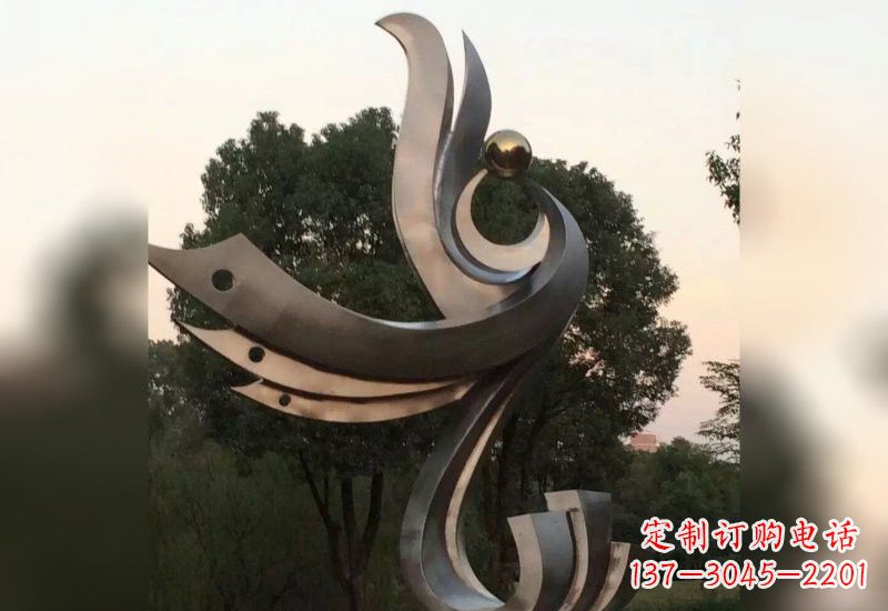 安阳不锈钢抽象凤凰雕塑2