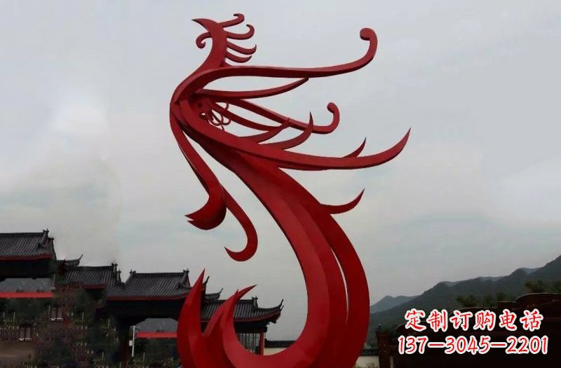 安阳不锈钢抽象凤凰雕塑222