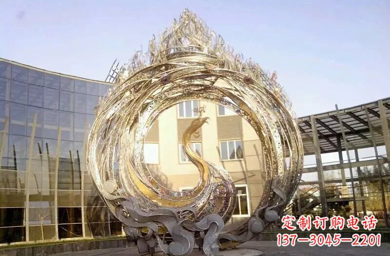 安阳不锈钢抽象凤凰涅槃雕塑