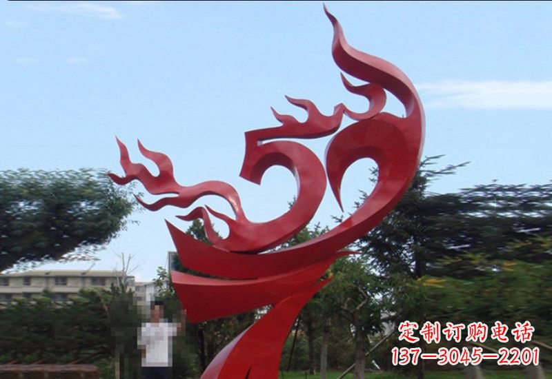 安阳不锈钢抽象凤凰涅槃景观雕塑