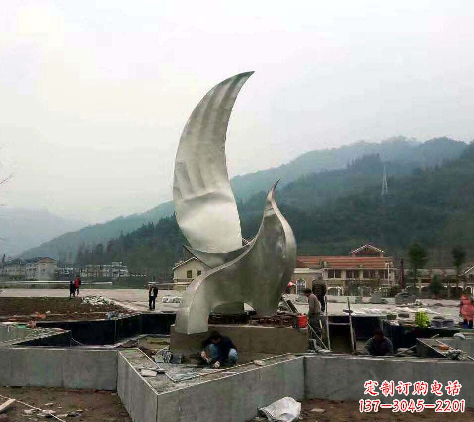 安阳不锈钢抽象鸽子雕塑1