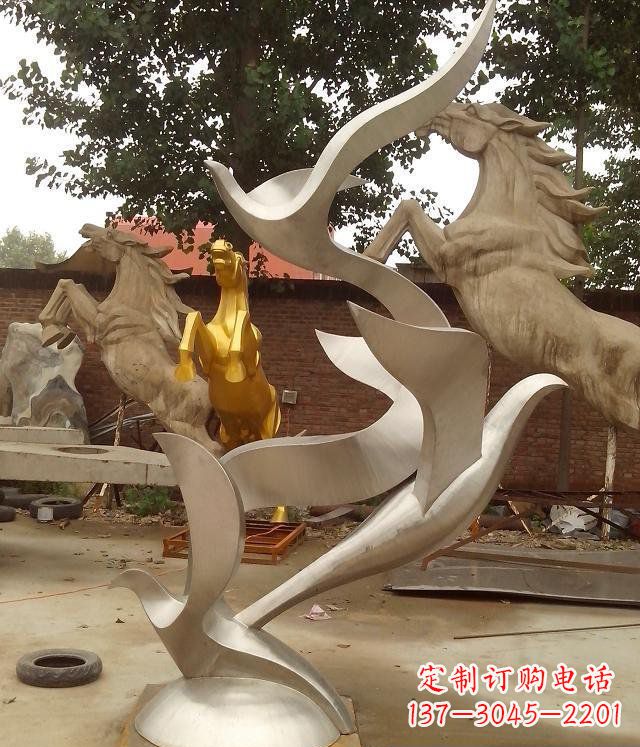 安阳不锈钢抽象鸽子动物雕塑