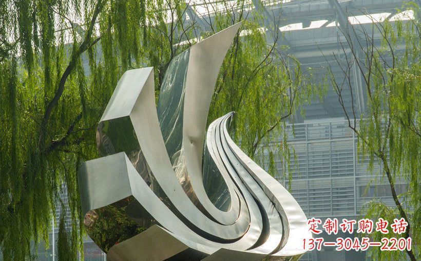 安阳不锈钢抽象鸽子景观雕塑