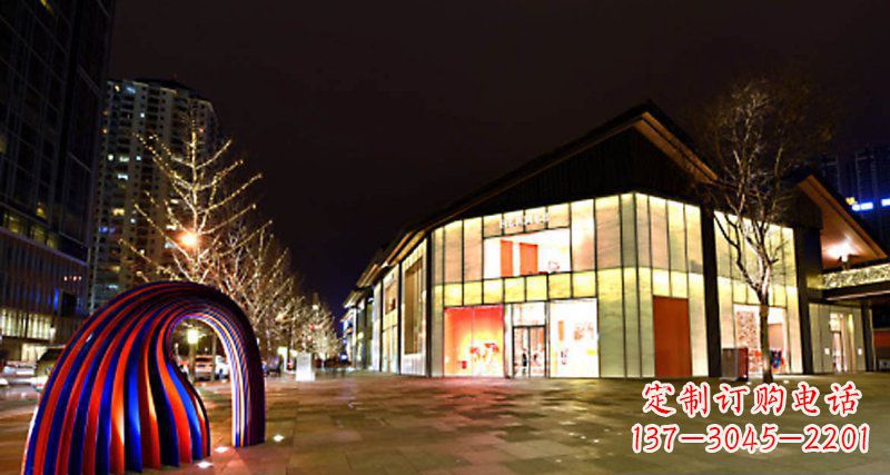 安阳不锈钢抽象拱门街边景观雕塑