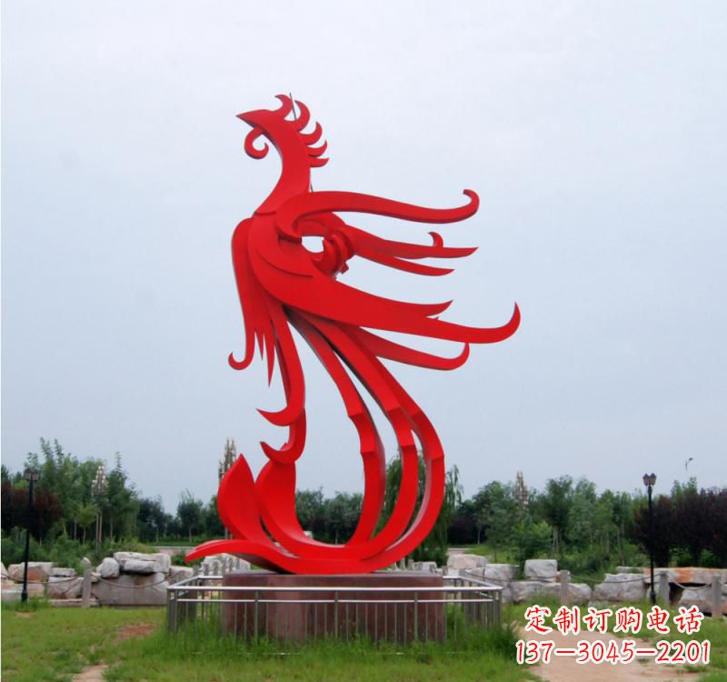 安阳不锈钢抽象广场凤凰雕塑