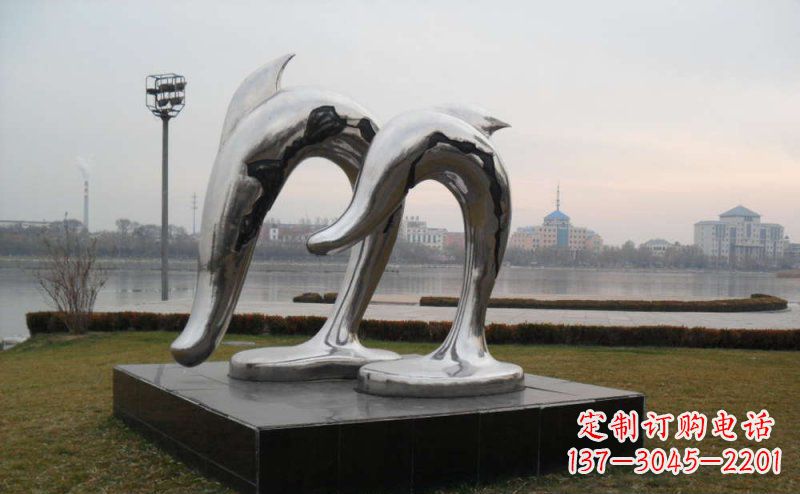 安阳不锈钢抽象海豚动物雕塑