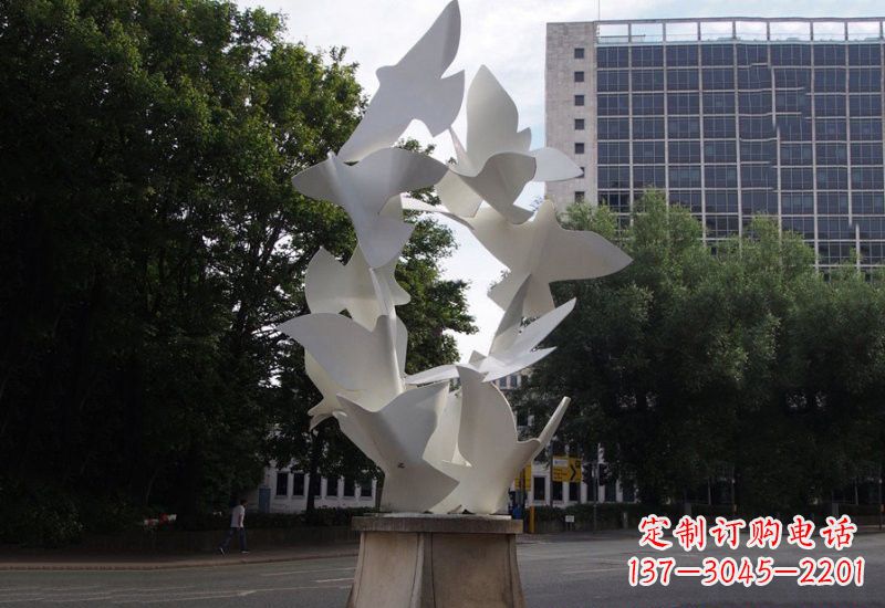 安阳不锈钢抽象和平鸽雕塑
