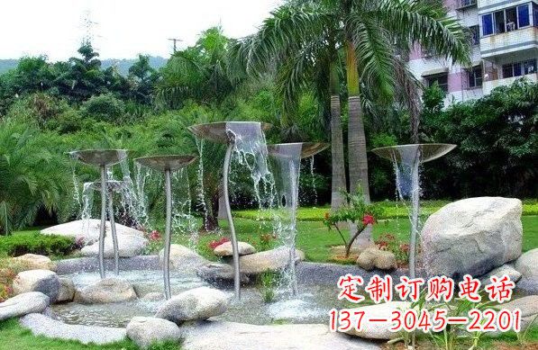 安阳不锈钢抽象花朵喷泉雕塑